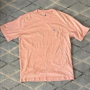 johnnie-O Short Sleeve Pocket Tee in Peach
